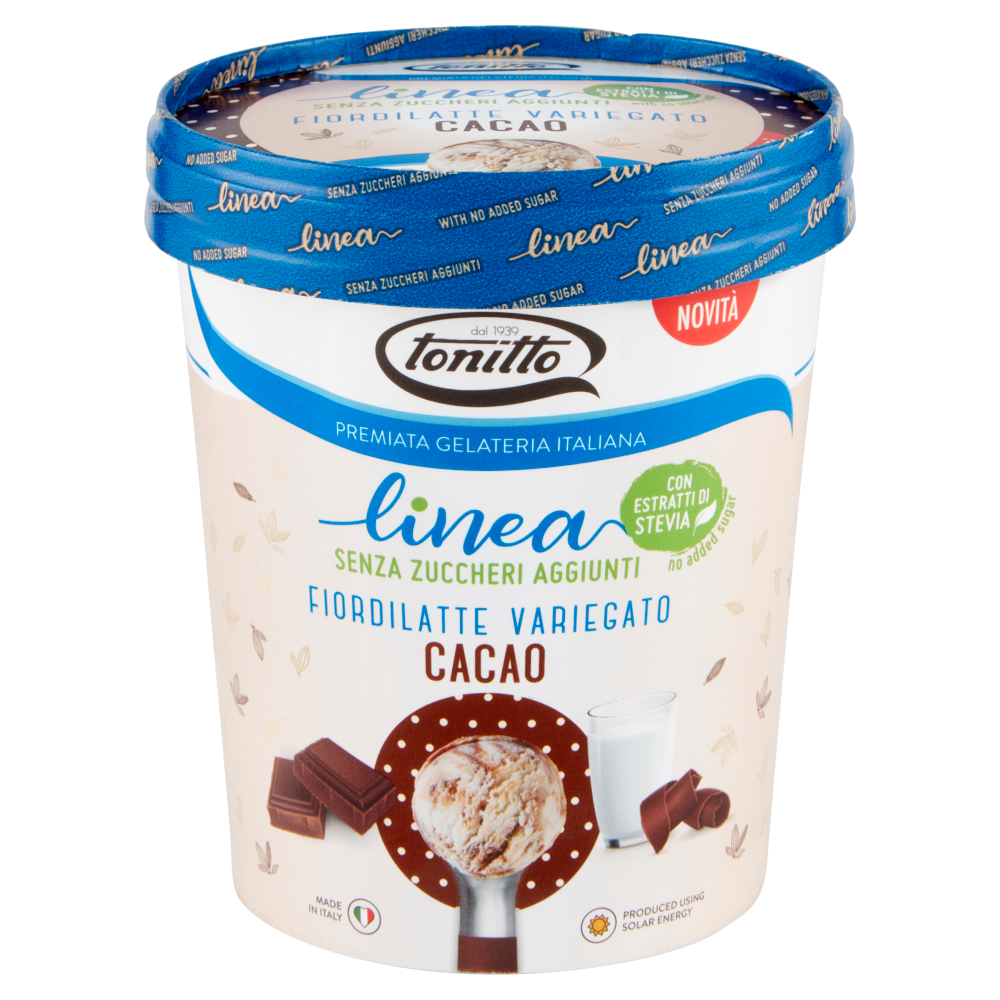 tonitto linea Senza Zuccheri Aggiunti Fiordilatte Variegato Cacao 250 g