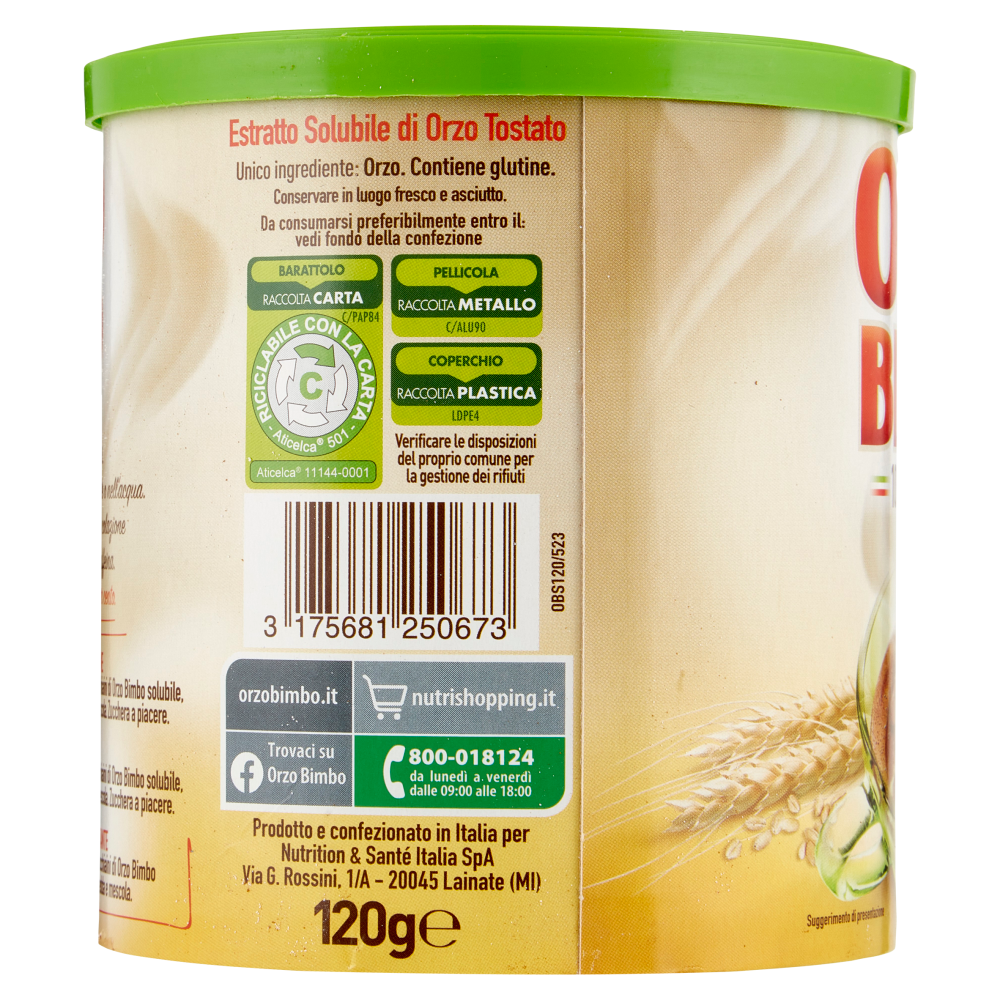 Orzo Bimbo Solubile da orzo 100% italiano 120 g