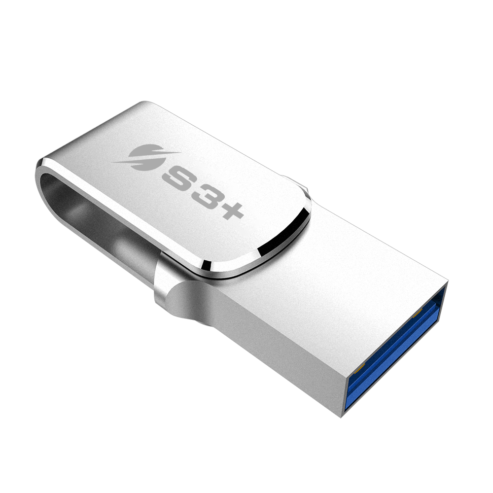 S3Plus Technologies Pen Drive Steel unit&agrave; flash USB 128 GB USB Type-A / USB Type-C 3.2 Gen 1 (3.1 Gen 1) Acciaio inox