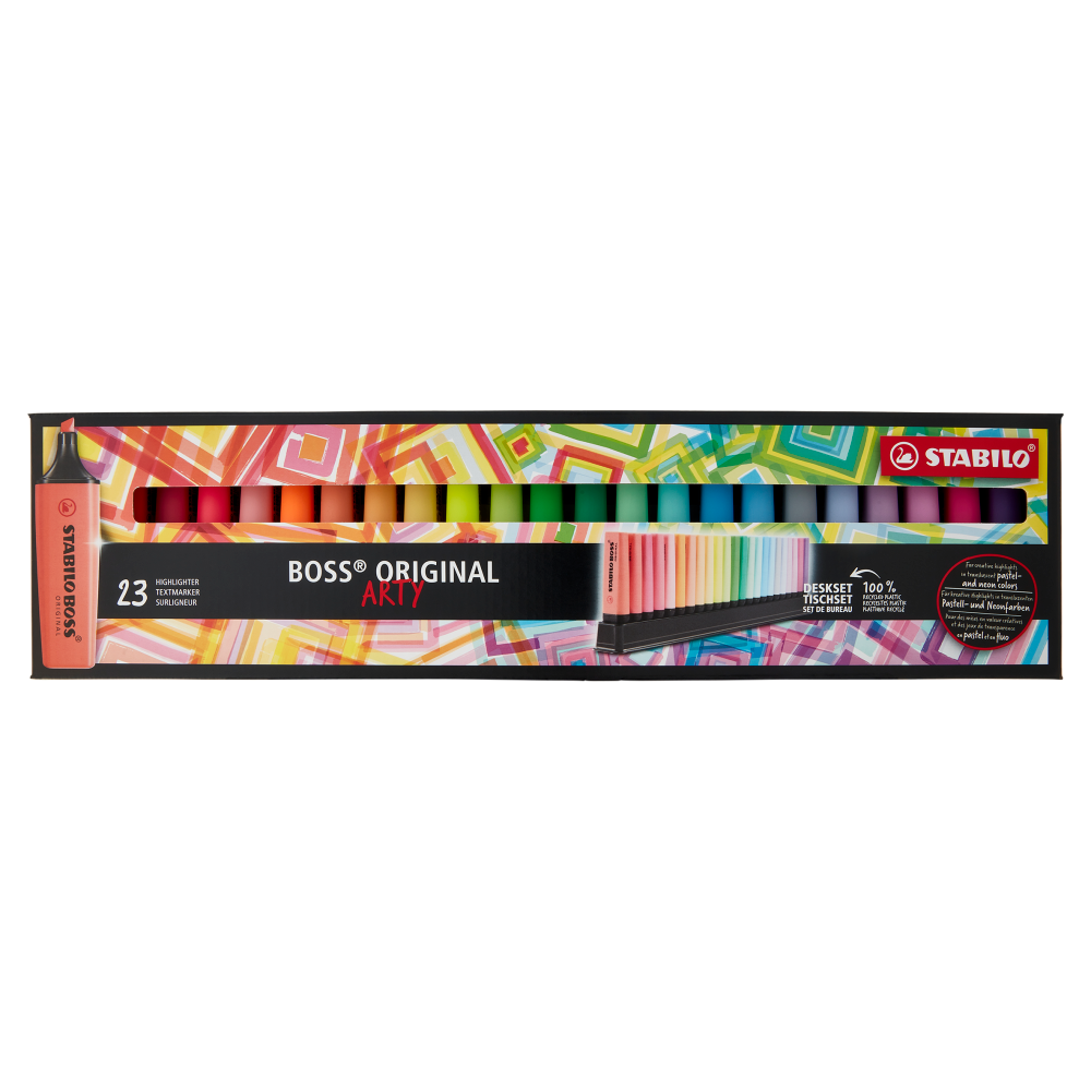 STABILO Boss Original evidenziatore - deskset Arty con 23 pz. fluo + Pastel