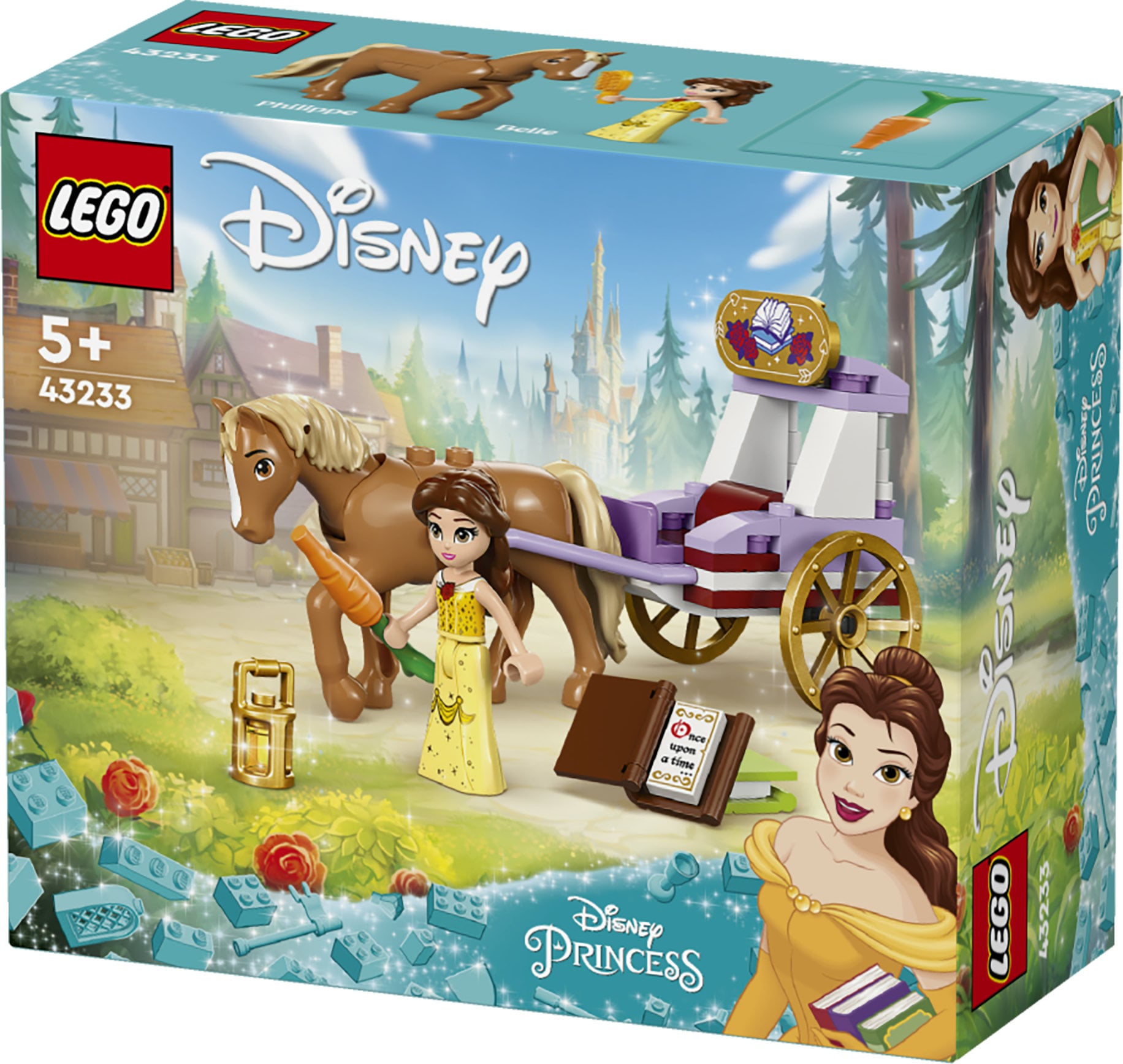 LEGO Disney Princess 43233 La Carrozza dei Cavalli di Belle, Giochi Principesse per Bambini di 5+ Anni da La Bella e la Bestia