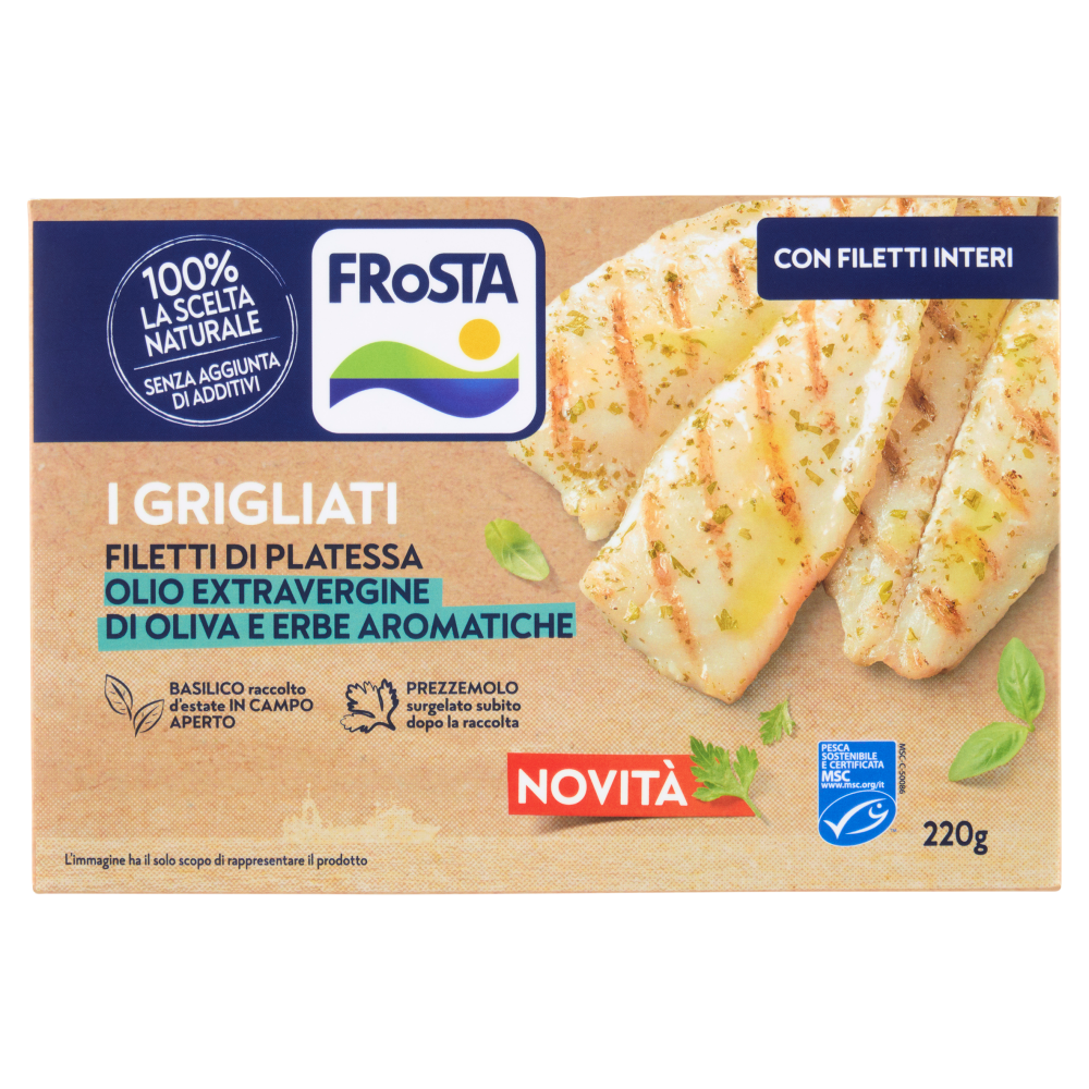 FRoSTA i Grigliati Filetti di Platessa Olio Extravergine di Oliva e Erbe Aromatiche 220 g