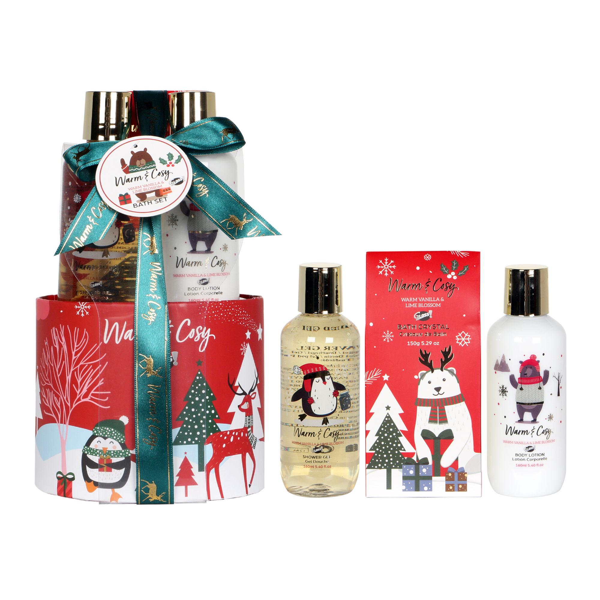 Round Jar Bath Set Warm & Cosy 