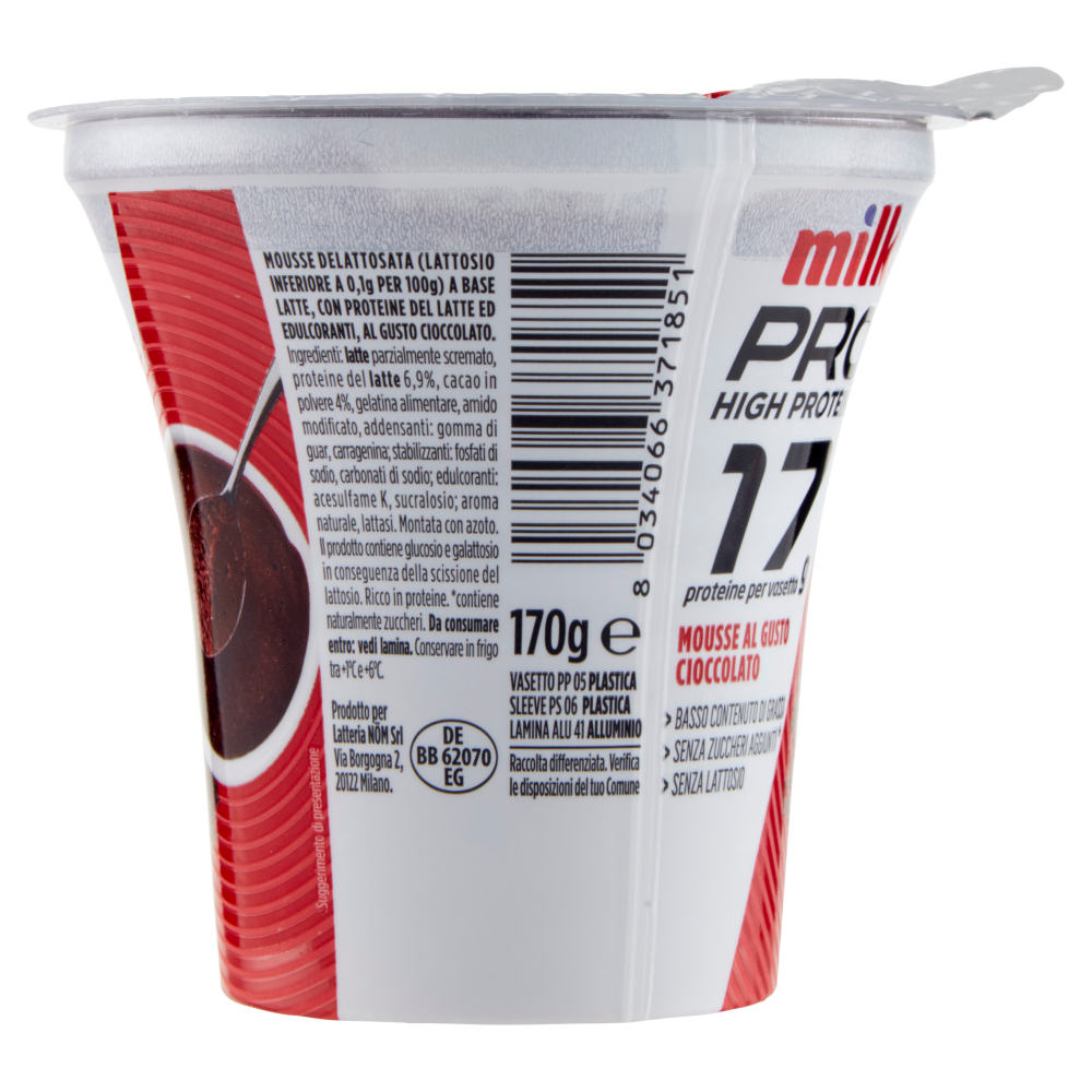 Milk Pro High Protein 17g Mousse al Gusto Cioccolato 170 g
