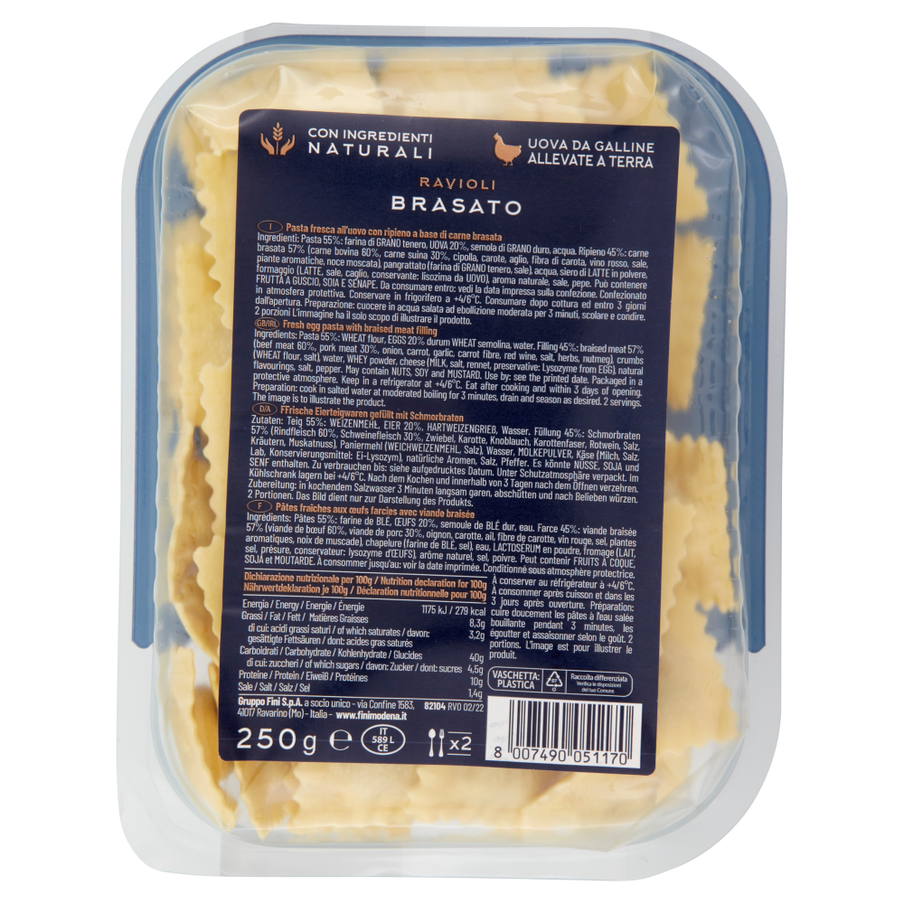 Fini Antica Bottega Ravioli al Brasato 250 g