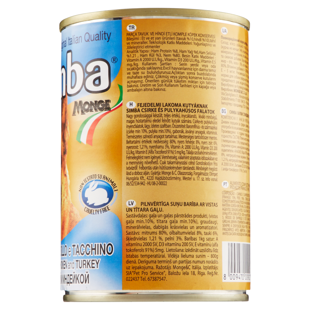 Simba Bocconi con Pollo e Tacchino 415 g