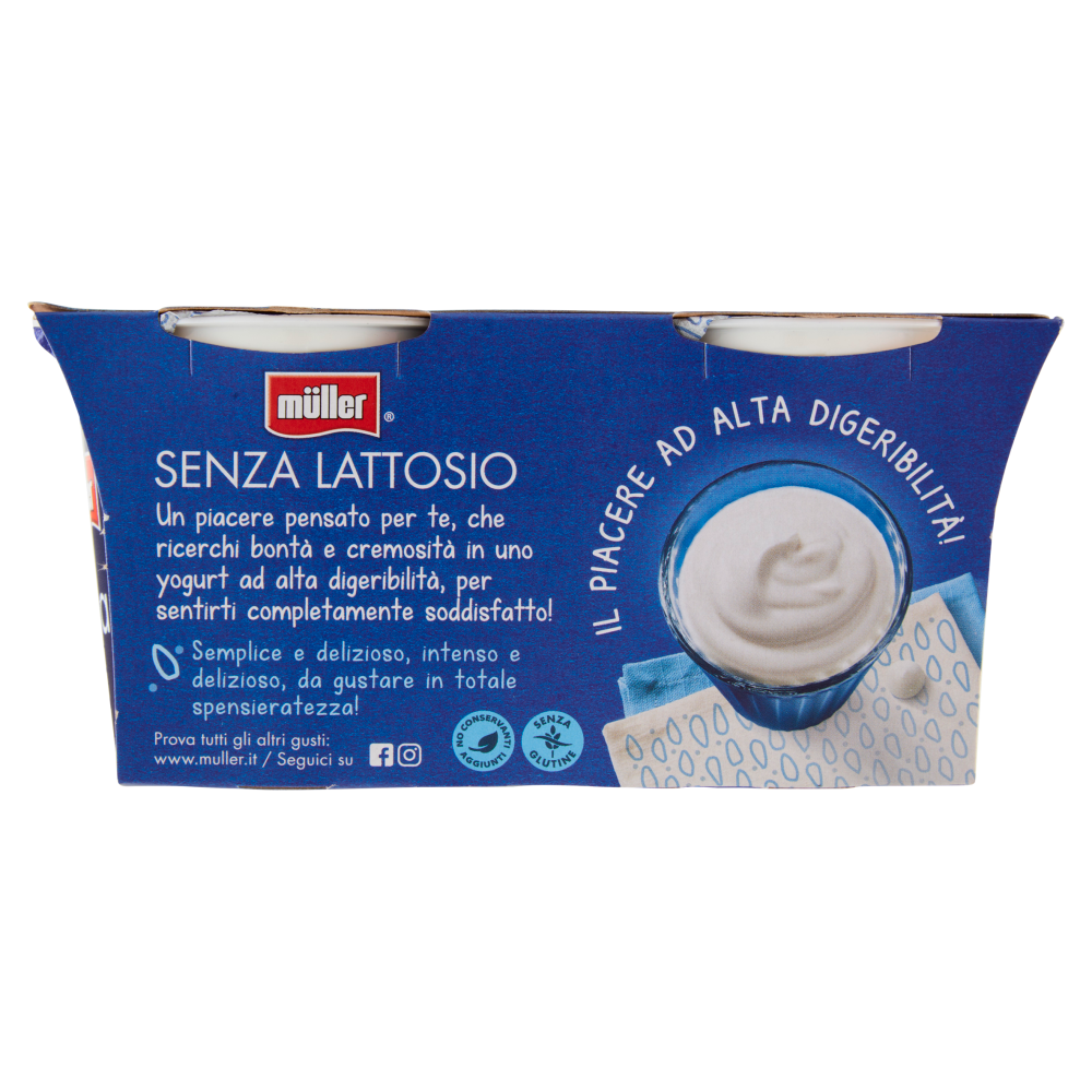 müller Senza Lattosio Yogurt Cremoso Bianco 2 x 125 g