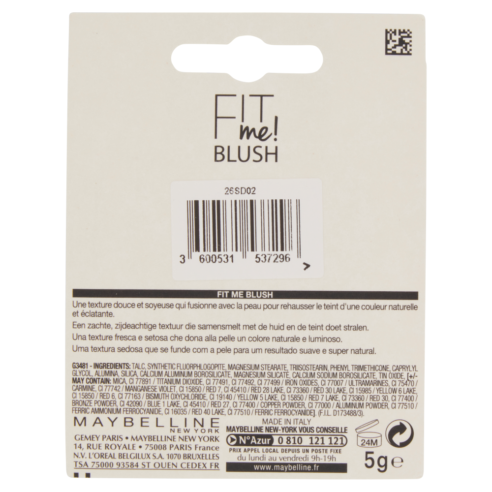 Maybelline New York Fit Me Blush in Polvere Pigmentato, Facile da Sfumare, per un Look Naturale, 40