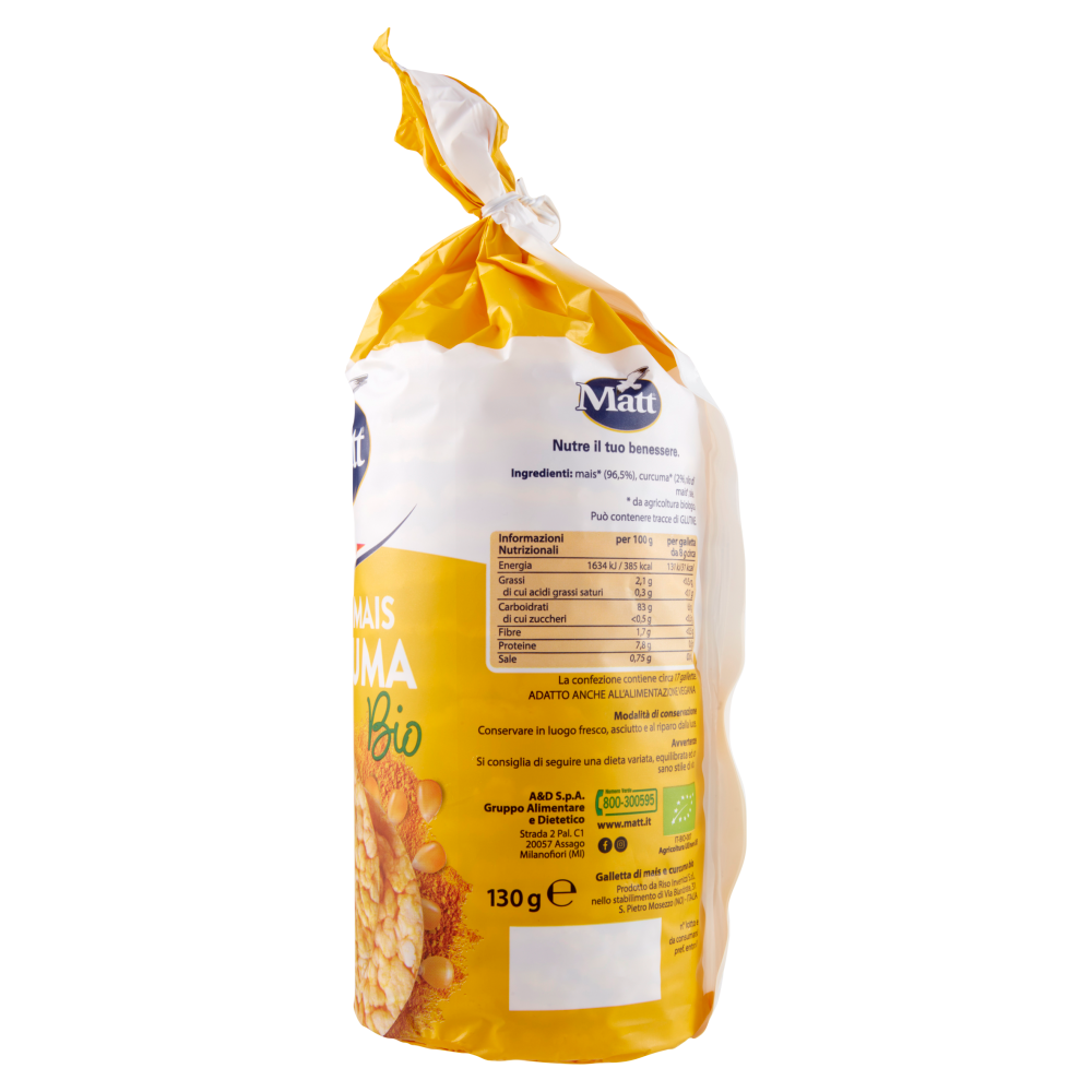 Matt le Sottili Mais Curcuma Bio 130 g
