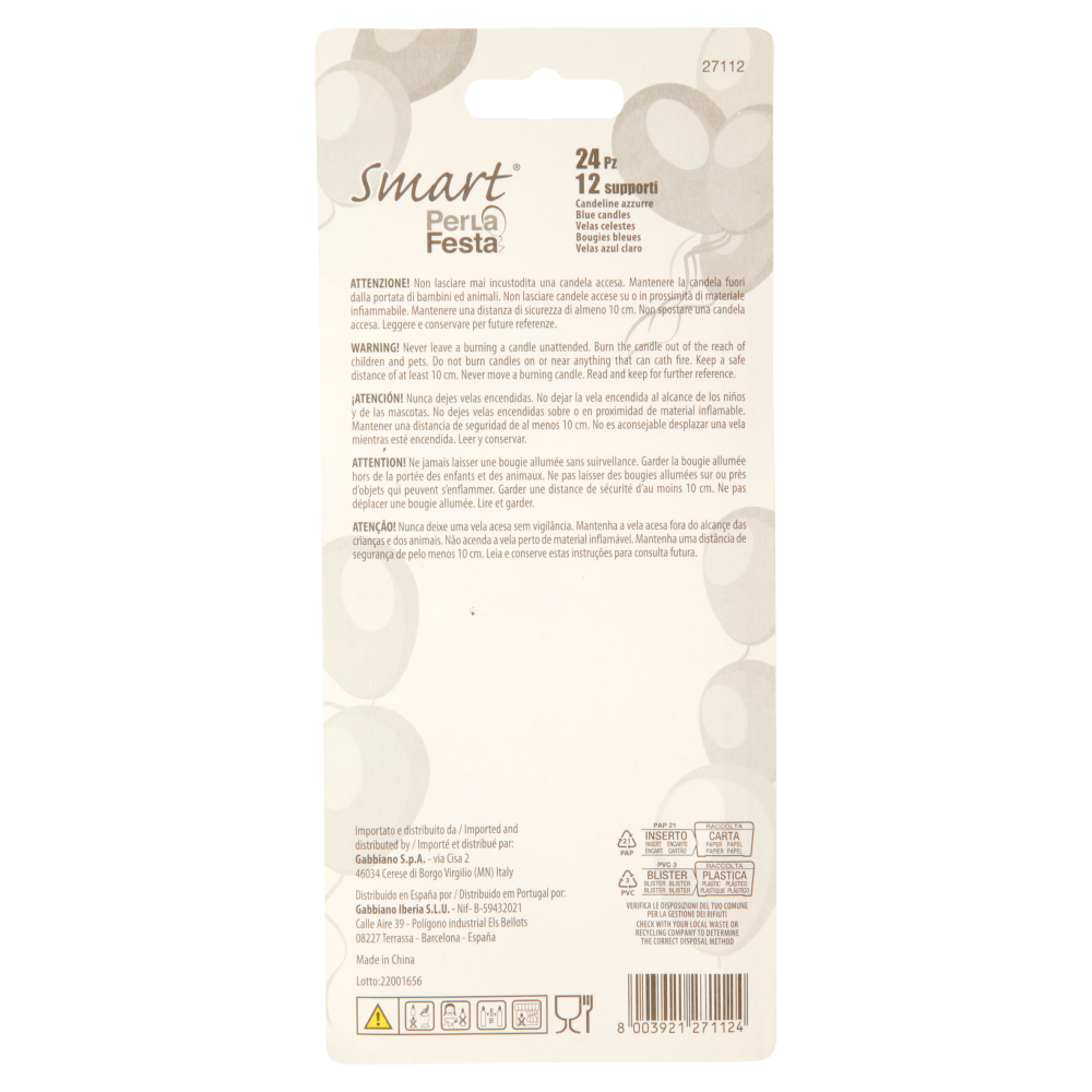 Smart PerLa Festa Candeline Azzurre 24 pz