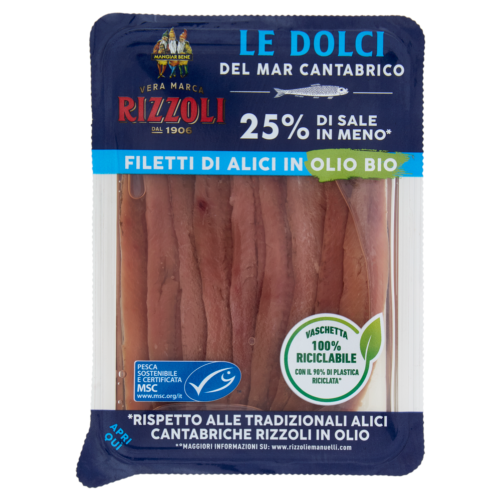 Rizzoli le Dolci del Mar Cantabrico Filetti di Alici in Olio Bio 60 g