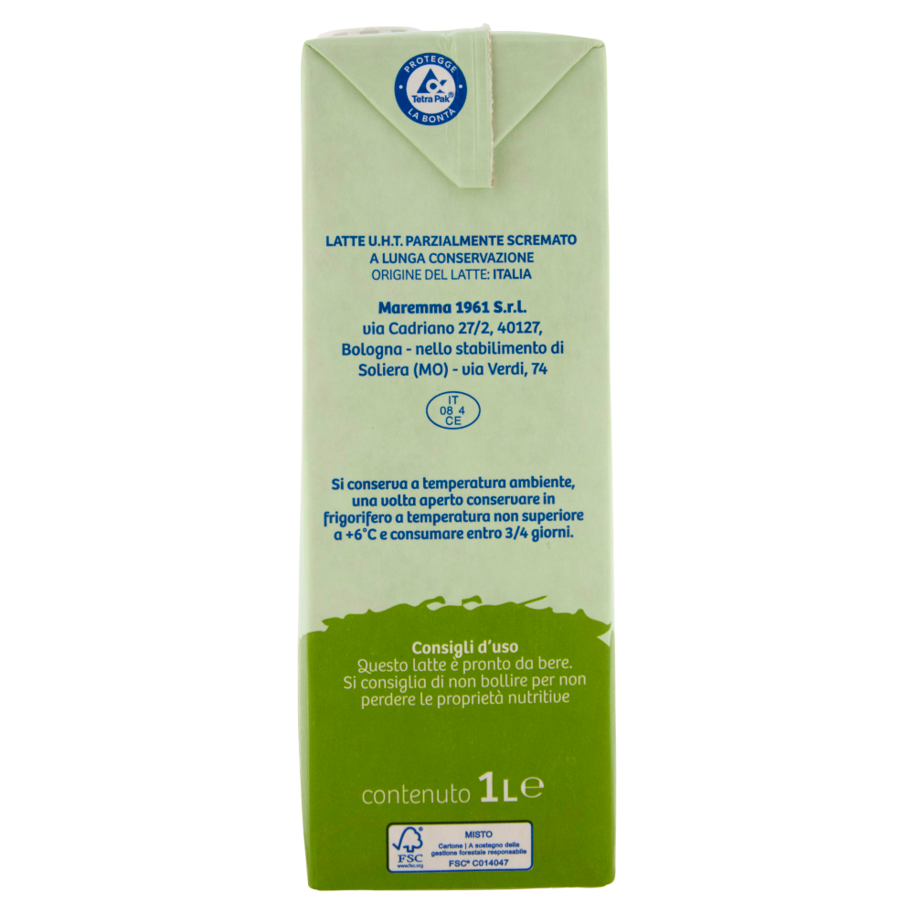 Latte Maremma UHT a lunga conservazione parzialmente scremato 1 L