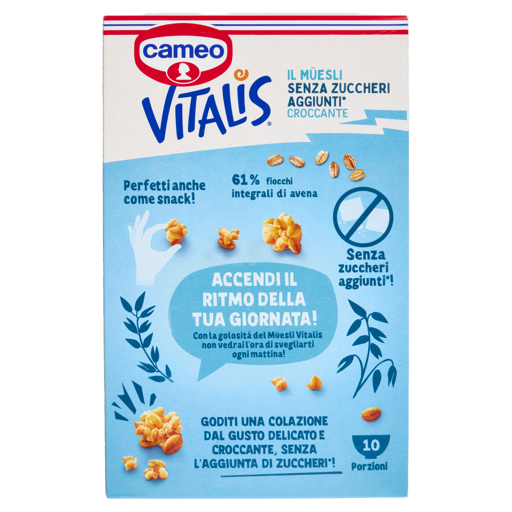 cameo Vitalis il Müesli Senza Zuccheri Aggiunti* Croccante Classico Vaniglia Bourbon 300 g