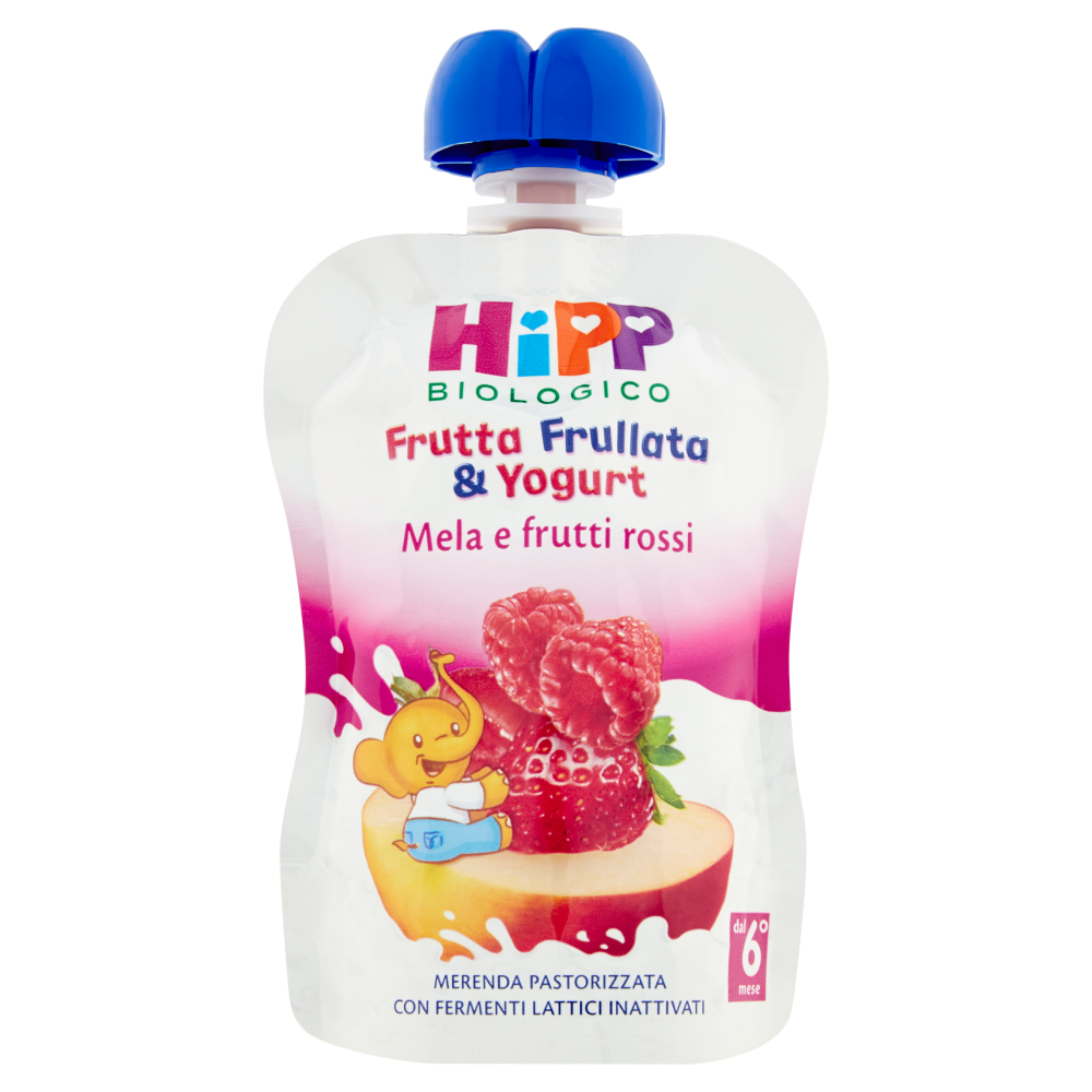 HiPP Biologico Frutta Frullata & Yogurt Mela e frutti rossi 90 g