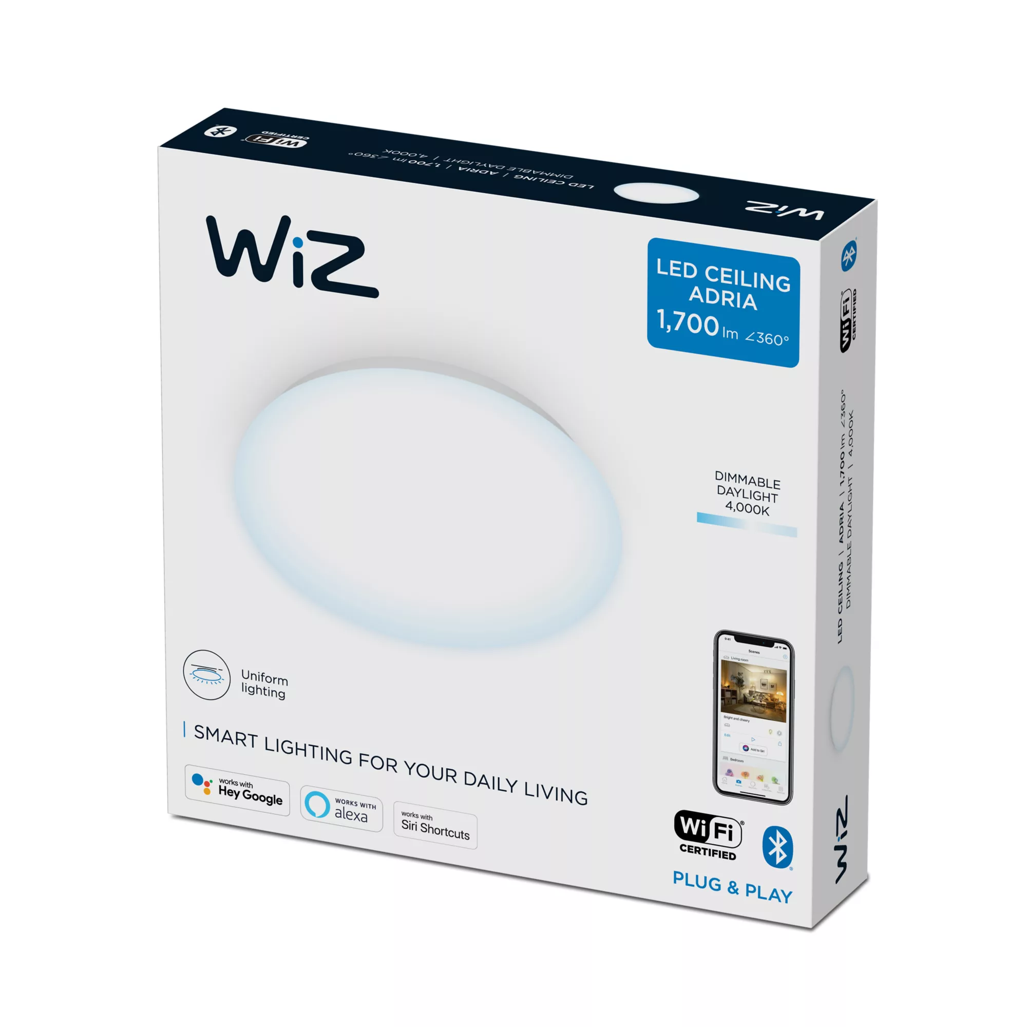 WiZ Lampadina Smart Adria Dimmerabile Luce Bianca Fredda LED integrato
