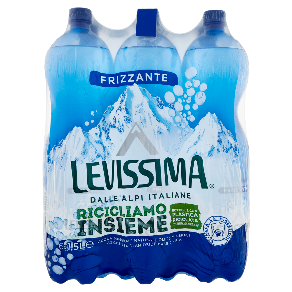 LEVISSIMA, Acqua Frizzante R-PET 25% 6 x 1,5 L