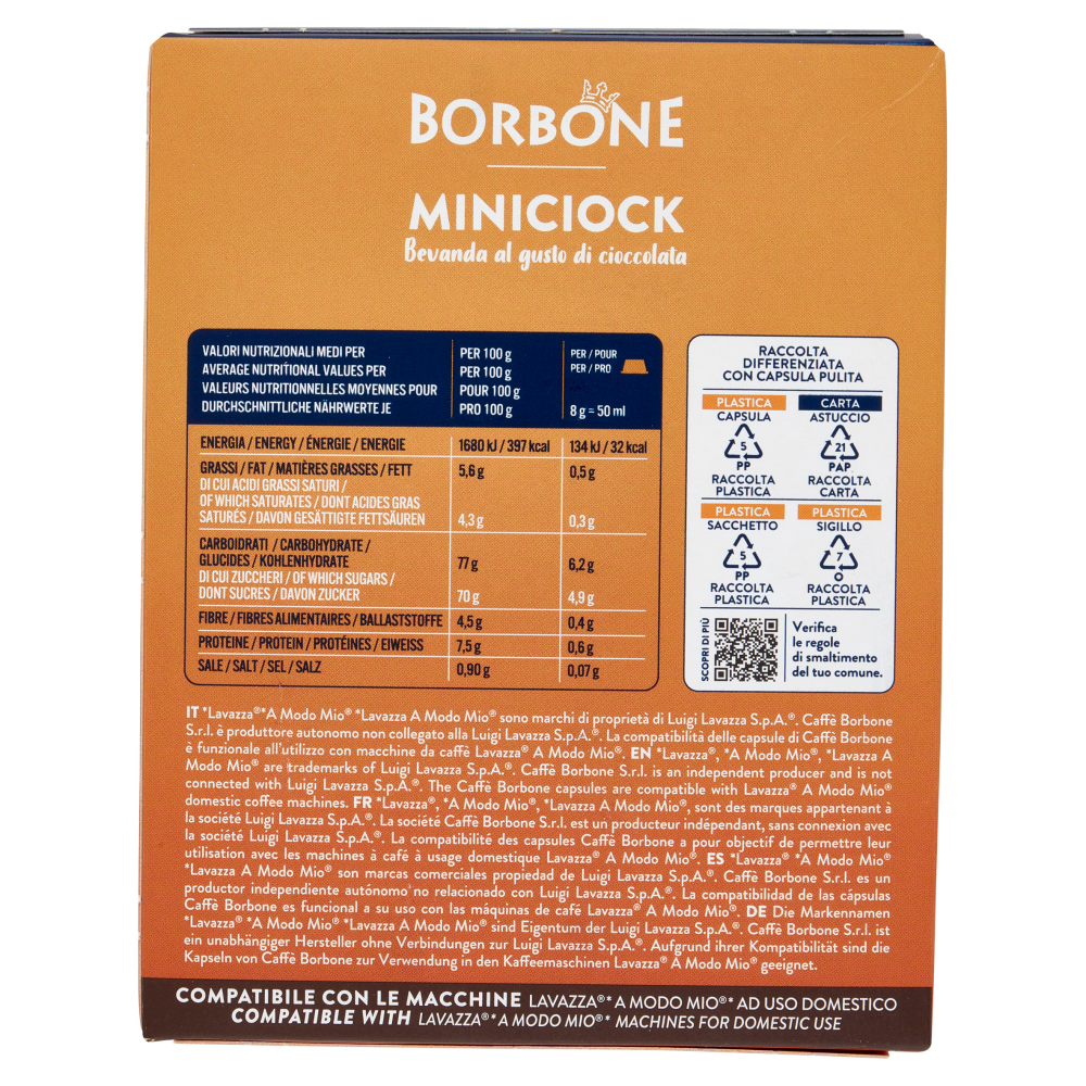 Borbone Miniciock Compatibile Lavazza* A Modo Mio* 16 Capsule 16 x 8 g