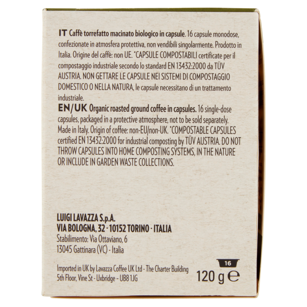 Lavazza A Modo Mio ¡Tierra! Bio-Organic For Planet 16 Capsule 120 g