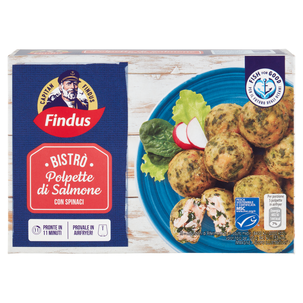 Capitan Findus Delizie D'Amare Polpette di Salmone con Spinaci 209 g