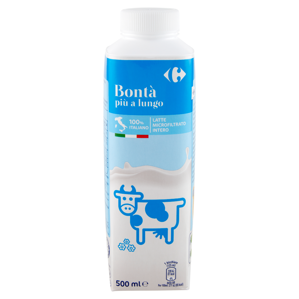 Carrefour Bontà più a lungo Latte Microfiltrato Intero 500 ml
