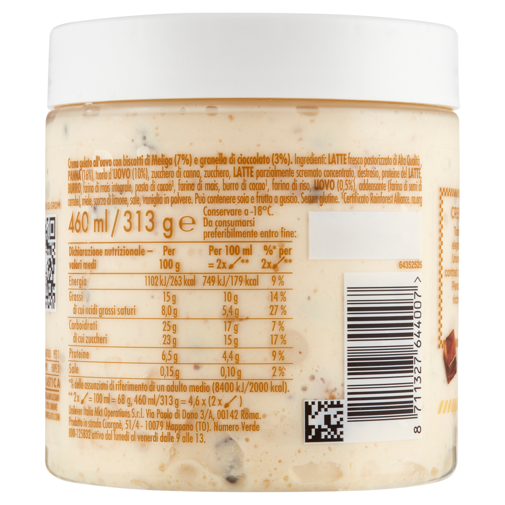 Grom Crema di Grom con Biscotti di Meliga e Pezzetti di Cioccolato 313 g