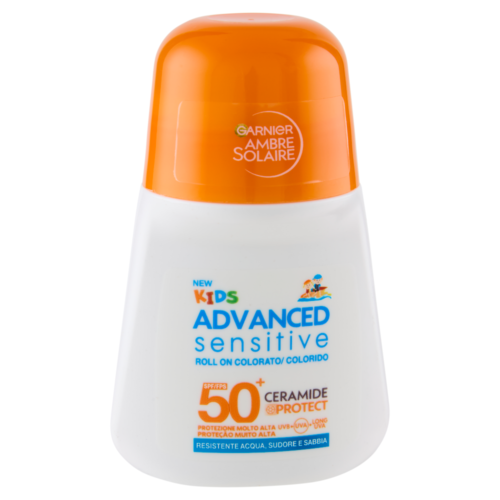 Garnier Ambre Solaire Advanced sensitive Kids Roll On Colorato SPF 50+ 50 ml