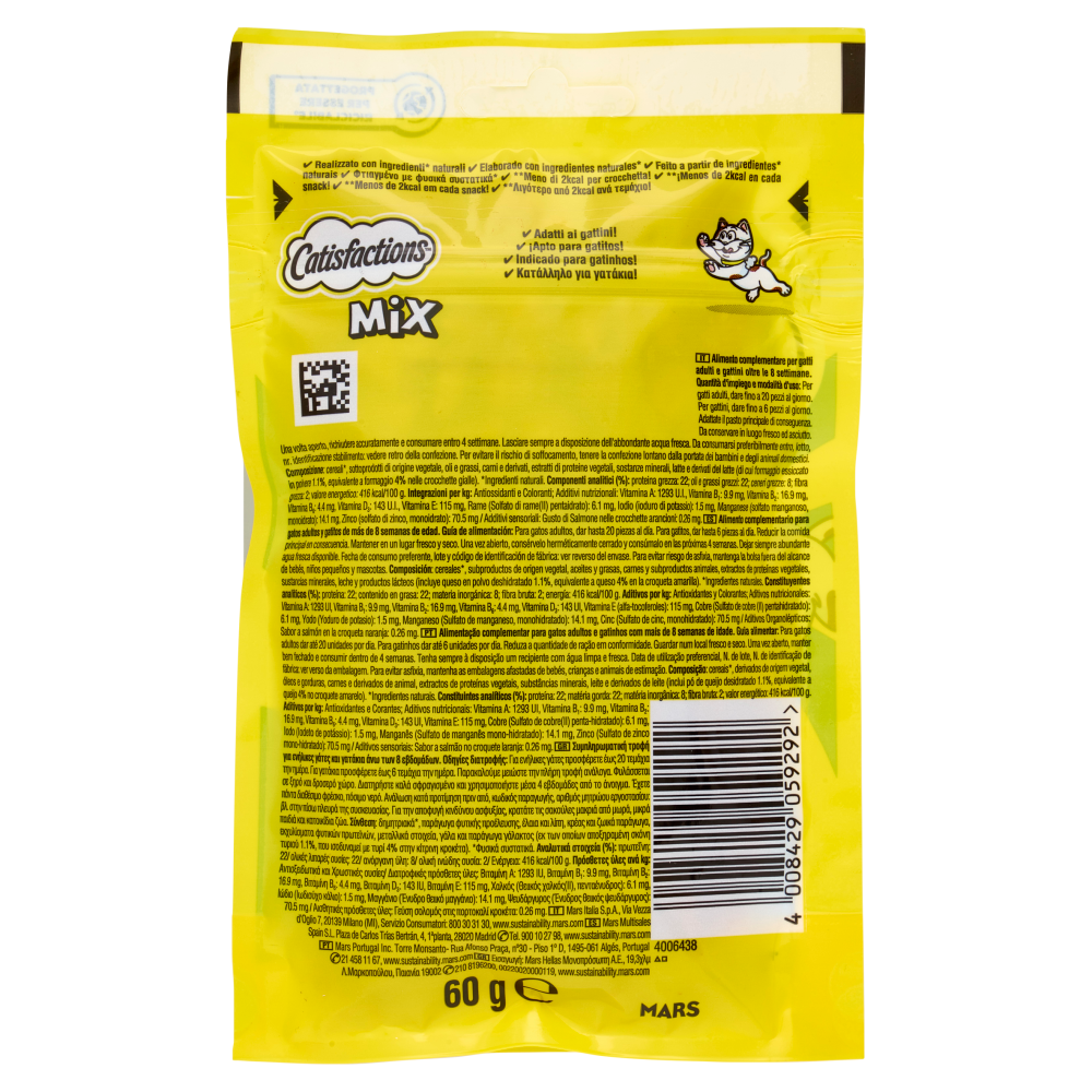 Catisfactions Snack Gatto con Salmone & Formaggio 60 g