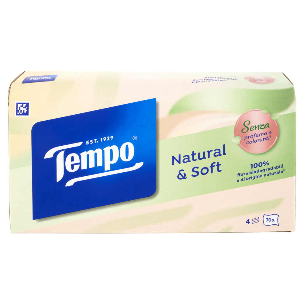 Tempo Natural & Soft Fazzoletti 4 veli 70 pz