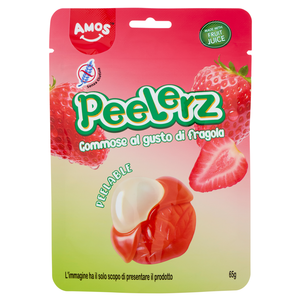 Amos Peelerz Gommose al gusto di fragola 65 g