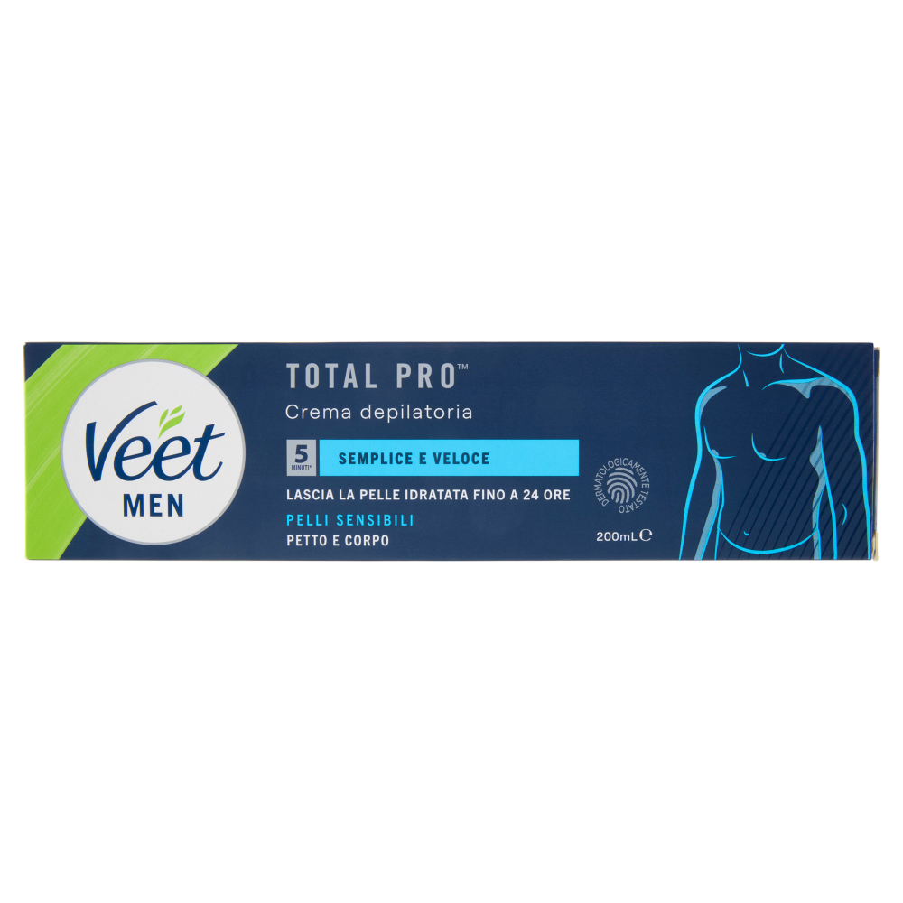 Veet Men Crema Depilatoria Uomo, Pelli Sensibili, 200 ml