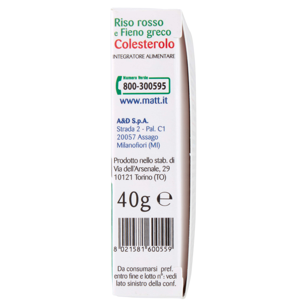 Matt Divisione Pharma Riso rosso e Fieno greco Colesterolo 40 compresse 40 g