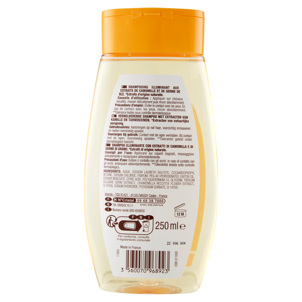 Carrefour Soft Blond Camomilla & Germe di Grano Shampoo illuminante 250 ml