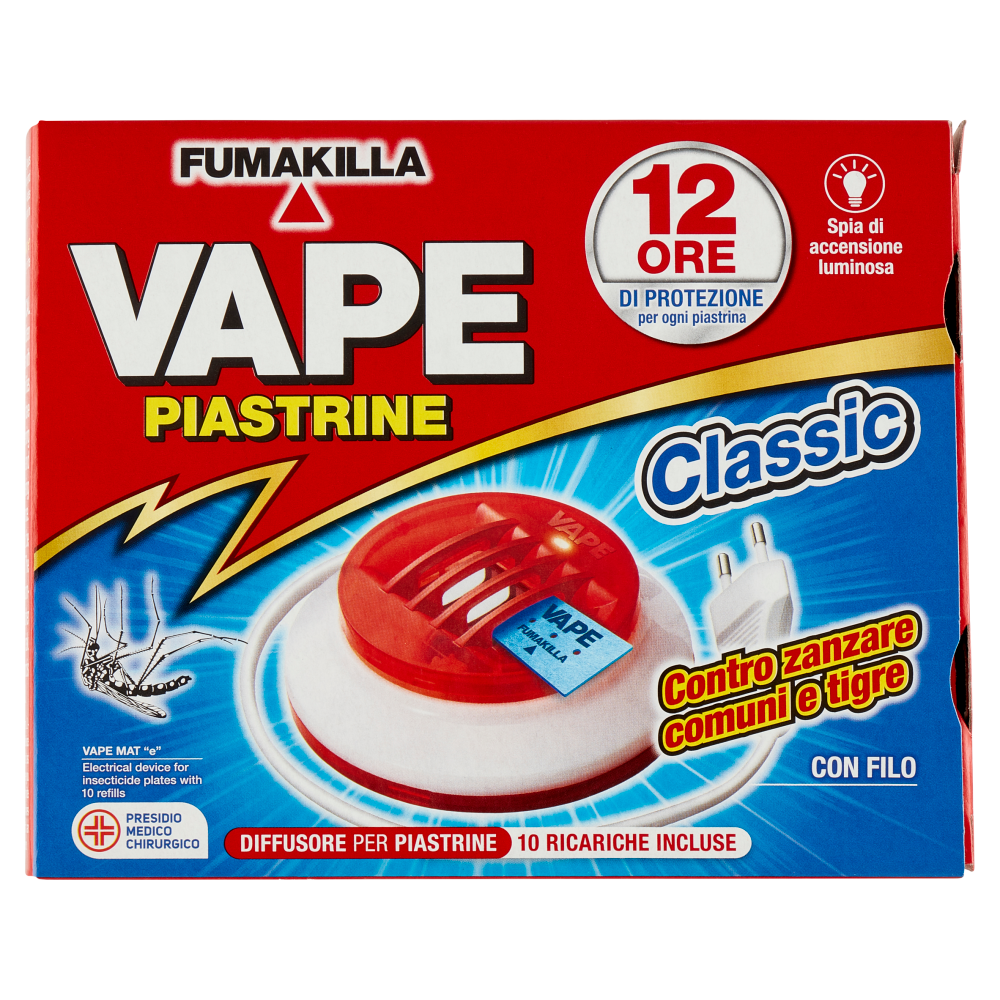 VAPE Elettroemanatore Piastrine Classic con Filo + 10 Ricariche