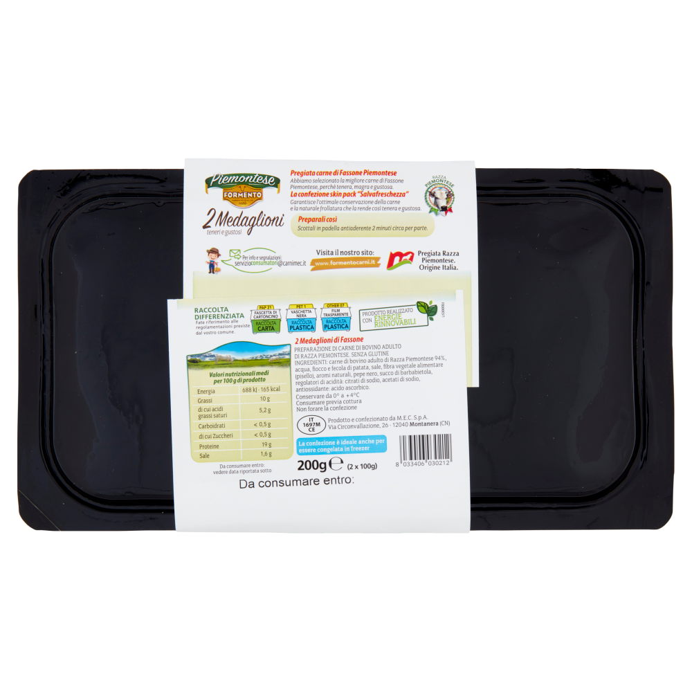 Formento Piemontese 2 Medaglioni 2 x 100 g