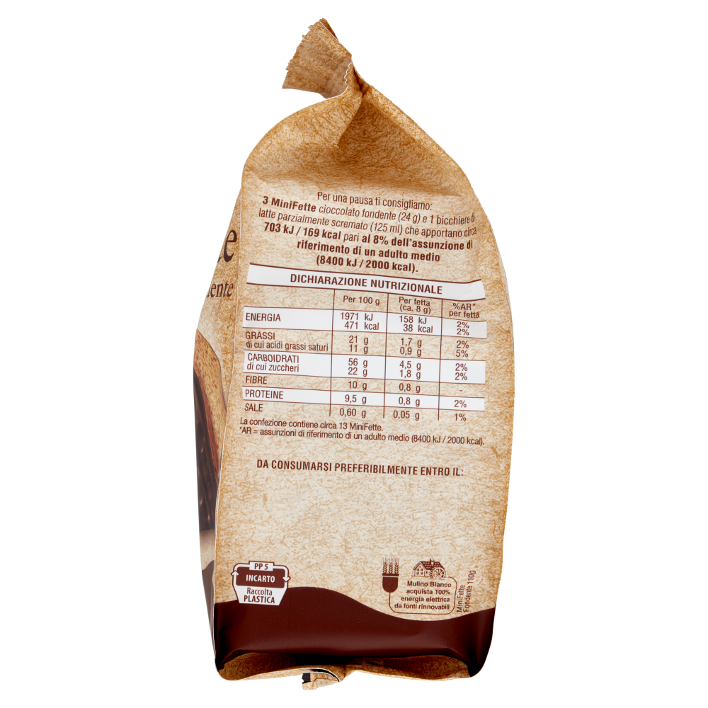 Mulino Bianco Mini Fette con Cioccolato fondente 110g