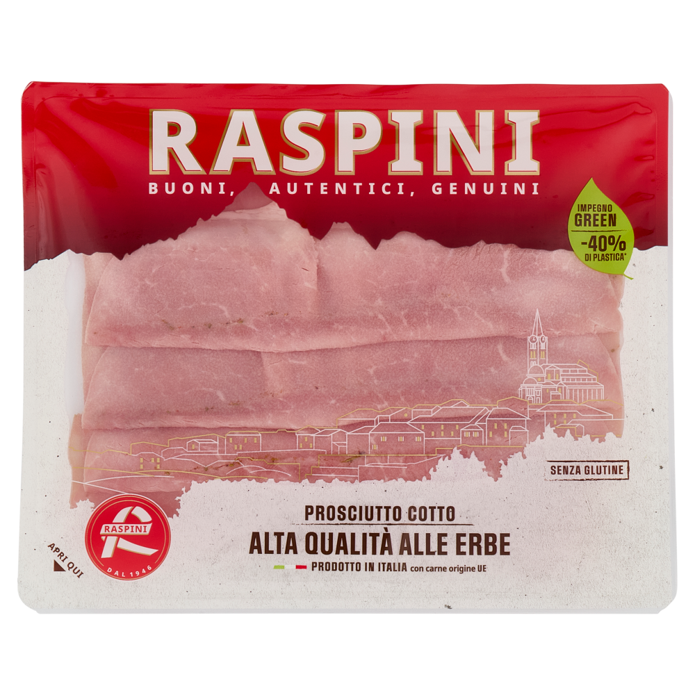 Raspini Prosciutto Cotto Alta Qualità alle Erbe 110 g