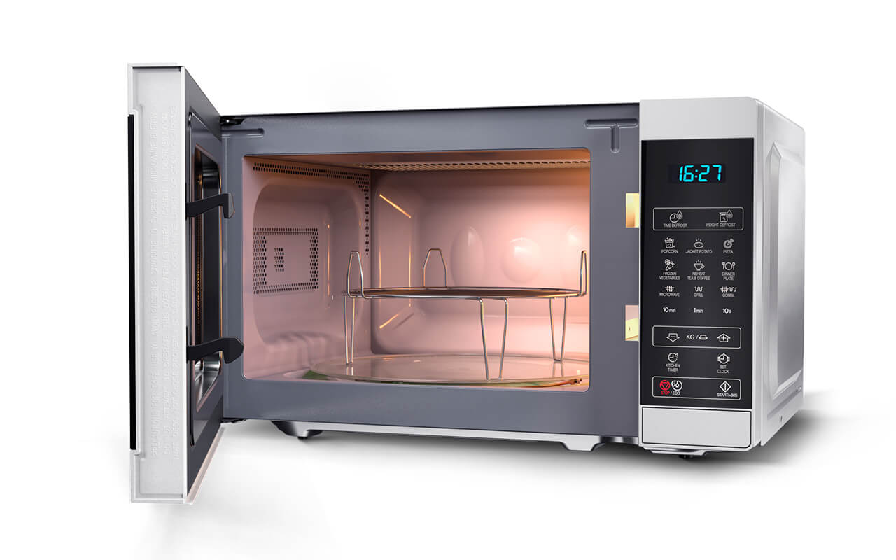 Sharp YC-MG02E-S forno a microonde Superficie piana Microonde combinato 20  L 800 W Nero, Acciaio | Carrefour