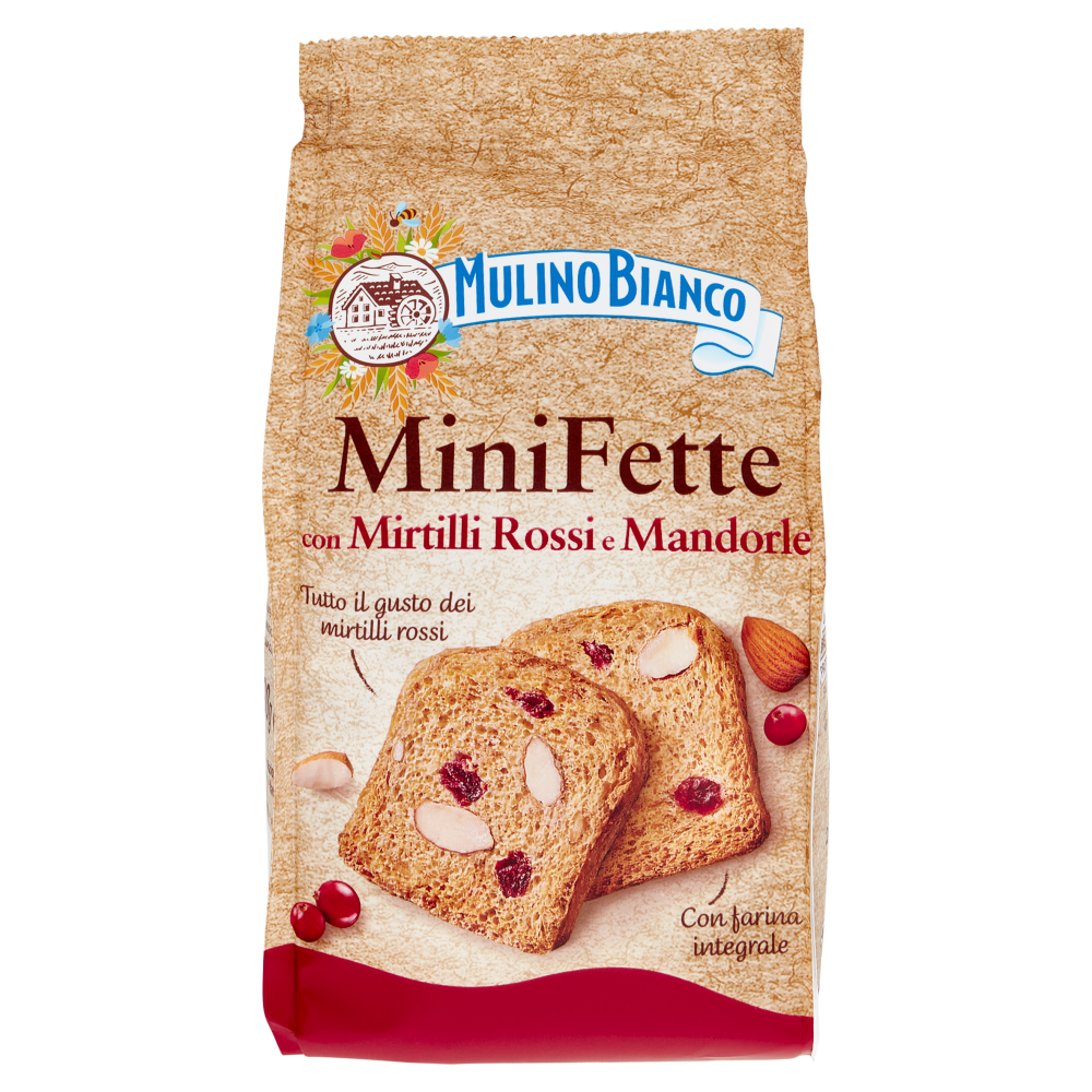 Mulino Bianco Mini Fette Biscottate con Mirtilli Rossi e Mandorle 90g