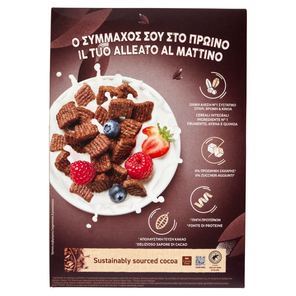 FITNESS Protein Cacao Cereali Integrali con Frumento, Avena e Quinoa 310g