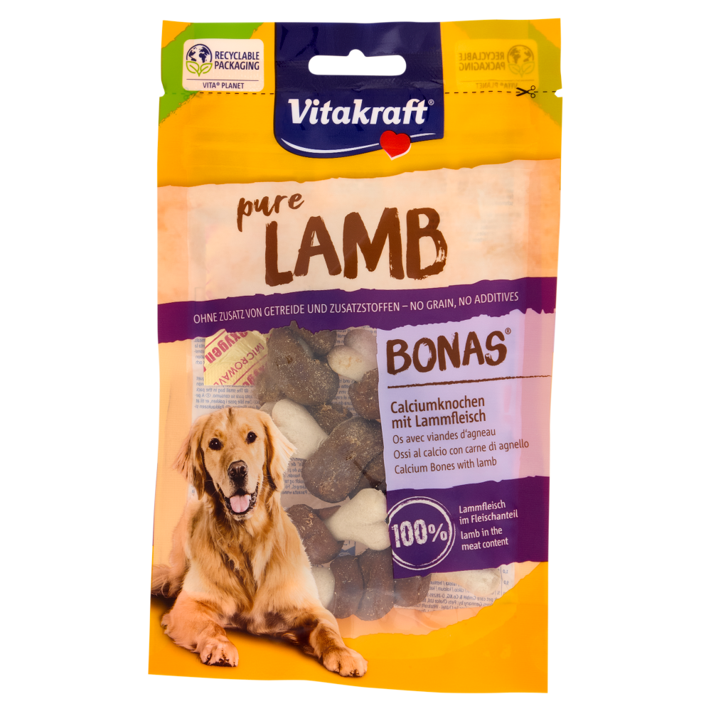 Vitakraft pure Lamb Bonas Ossi al calcio con carne di agnello 80 g