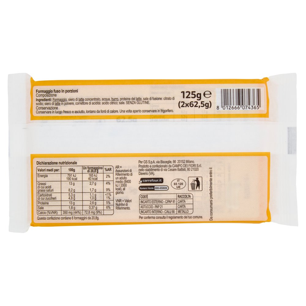 Carrefour Classic Formaggini Cremosi 2 x 62,5 g