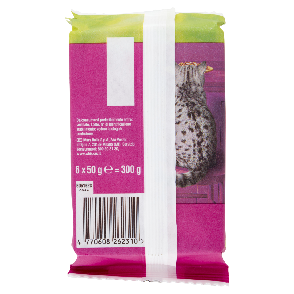 Whiskas Pranzetti Cibo Umido Gatto con Pollo e Tacchino in Salsa 6 x 50 g
