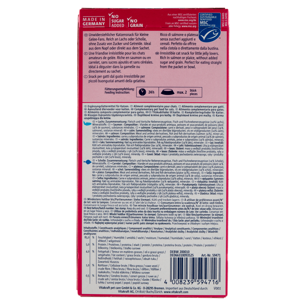 Vitakraft Jelly Lovers 3x +Platessa 3x +Salmone 6 x 15 g