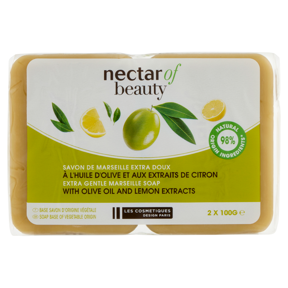 Les Cosmetiques Design Paris nectar of beauty Savon de Marseille Extra Doux 2 x 100 g