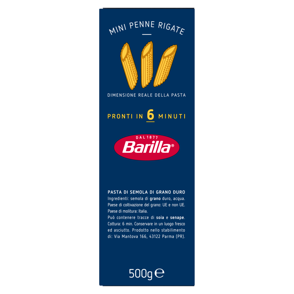 Barilla Pasta Piccolini Mini Penne Rigate 500g