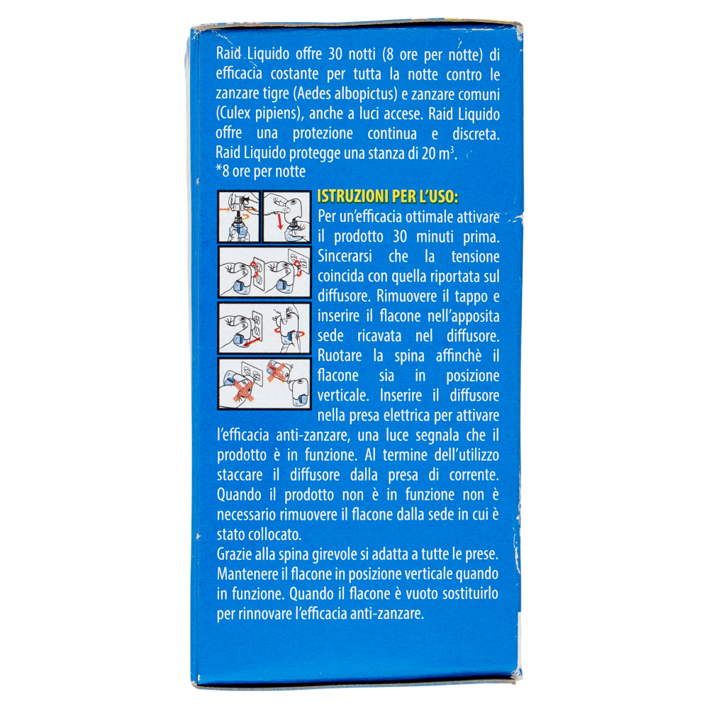 Raid Liquido Elettrico 30 Notti Ricarica; Inodore, 21ml 