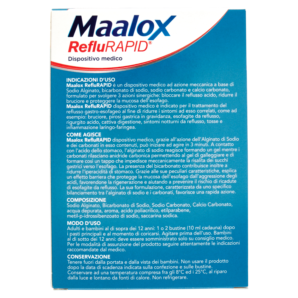 Maalox RefluRapid Bustine Monodose 20 x 10 ml
