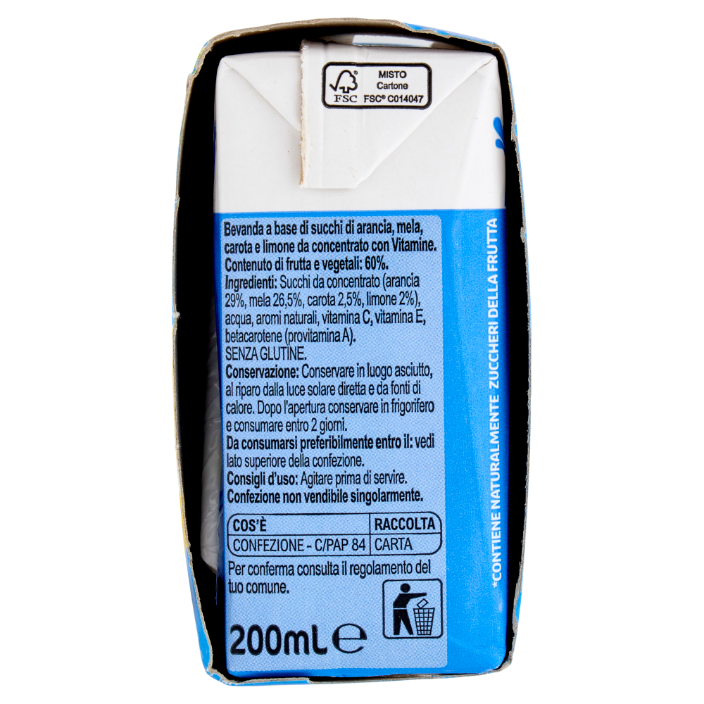 Carrefour Classic Bevanda Senza Zuccheri Aggiunti* ACE con Mela 3 x 200 ml