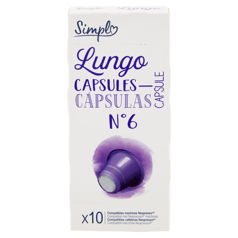 Simpl Lungo Capsule N°6 Compatibili macchine Nespresso* 10 capsule 50 g