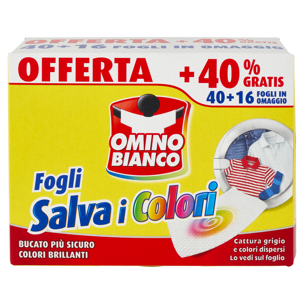 Omino Bianco Fogli Salva i Colori 56 pz